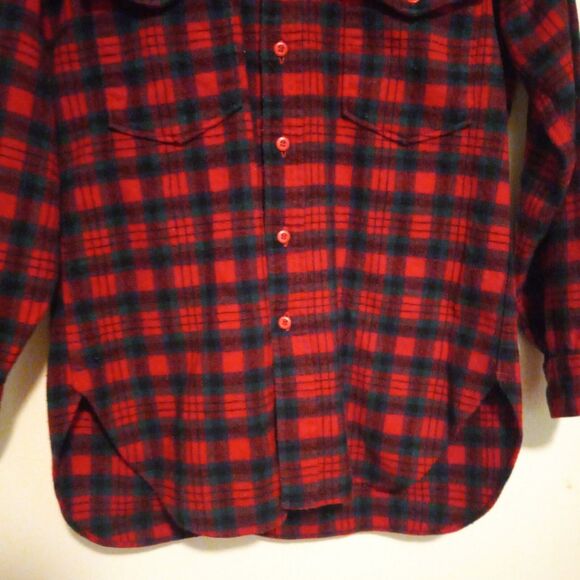 Vtg Pendleton MacDuff Tartan Field Shirt-Size 15.5/M-Wool-Flap Pockets-USA Made - Picture 3 of 10